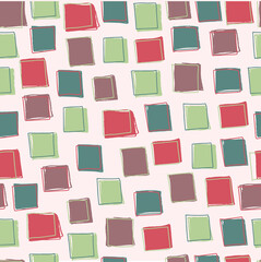 Seamless vector pattern with abstract elements, squares. Perfect for fextile or fabric