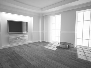 Modern interior design. 3D illustration