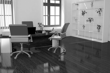 Modern interior design. 3D illustration