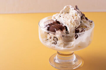 vanilla and chocolate ice cream