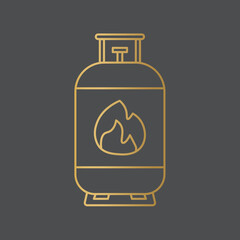 golden gas cylinder icon- vector illustration