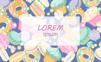  Background from sweet products and bright details.