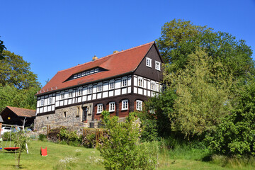 Fototapeta na wymiar Umgebindehaus in der Oberlausitz