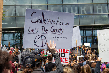 black lives matter protests and signs