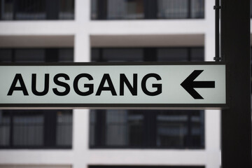 exit (Ausgang) sign with arrow