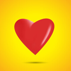 Red Heart Emoji in 3d 