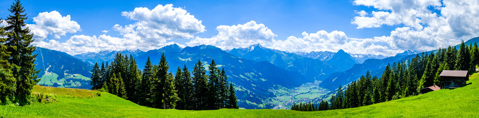 landscape at the zillertal in austria