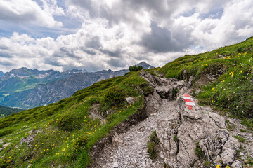 Naklejka premium Fantastic hike in the Lechquellen Mountains in Vorarlberg Austria