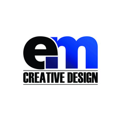 Letter EM simple logo design vector. monogram logo vector illustration