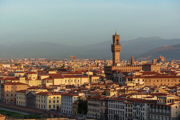 Beautiful view of Florence Skyline at Sunset. Italy