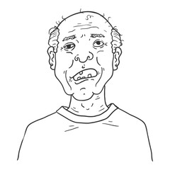 Vector Outline Character - Toothless Old Man.