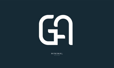 Alphabet letter icon logo GA or AG