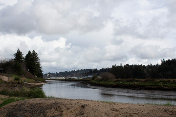 landscape of clouds and trees