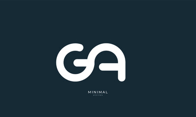 Alphabet letter icon logo GA or AG - obrazy, fototapety, plakaty