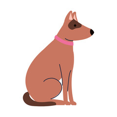 cute dog pet, brown color on white background vector illustration design