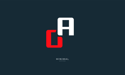 Alphabet letter icon logo GA or AG