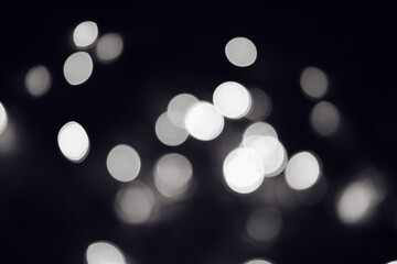 Abstract black and white lens bokeh background