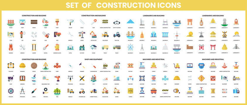 Vector construction icon on white background in flat design elements icons set.