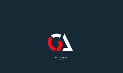 Alphabet letter icon logo GA or AG