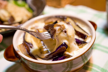 じゃがいもとナスのグラタン