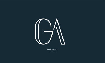 Alphabet letter icon logo GA or AG