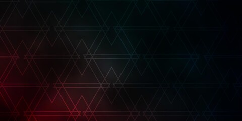 Dark Blue, Red vector layout with lines, triangles. Glitter abstract illustration with triangular shapes. Design for your promotions.