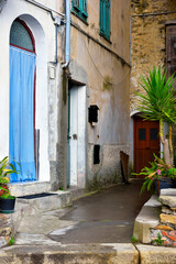 historic houses in the village of Perinaldo Italy