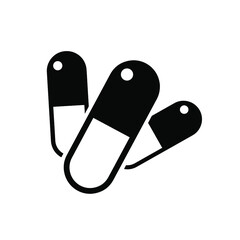 Pill capsules icon vector