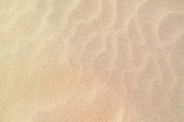 Fototapeta na wymiar Closeup of a wavy texture of clean sand in the wind.