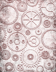 Seamless pattern with gears and cogs