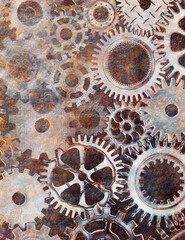 old rusty gears texture or background