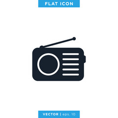 Radio Icon Vector Logo Design Template