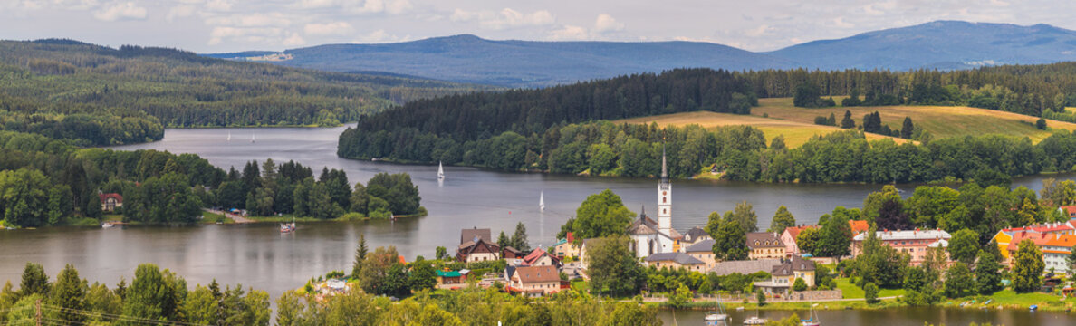 Frymburk, Czech republic - town located in the on a peninsula on the left bank of the Lipno reservoir