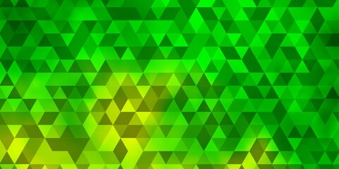 Fototapeta na wymiar Light Green, Yellow vector template with crystals, triangles.