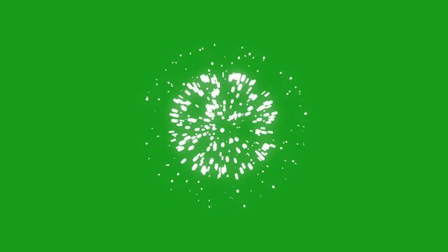Fireworks motion graphics with green screen background