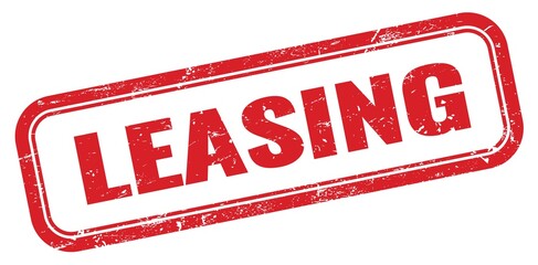 LEASING red grungy rectangle stamp.