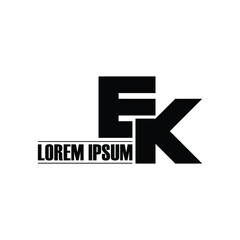 Letter EK simple logo icon design vector