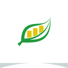 Financial Logo Design WIth Leaf Icon