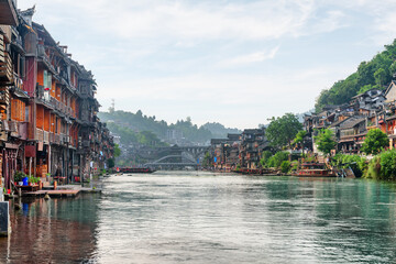 Awesome view of Phoenix Ancient Town and the Tuojiang River