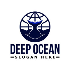 Deep Ocean Logo Concept With Text