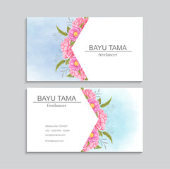 Watercolor floral Business card design