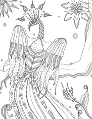 Firebird with patterns 