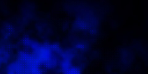 Dark BLUE vector background with spots. Illustration with set of shining colorful abstract spheres. Pattern for wallpapers, curtains.