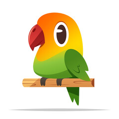 Cartoon lovebird parrot vector isolated illustration © FARBAI