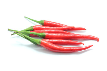 Super hot chili, red chili isolated on white background.