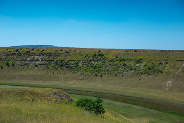 Fototapeta premium Natural landscape of Raut river in Moldova.
