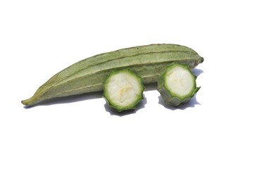 Luffa Gourd Isolated on White Background