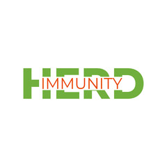 Naklejka premium Herd immunity logo icon for New normal lifestye concept.