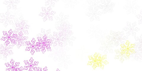 Light pink, yellow vector natural backdrop with flowers.