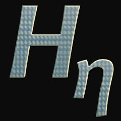 shiny metallic greek upper 3d letter Ita made of silver/chrome